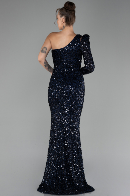 Abendkleid Lang Marineblau ABU4302