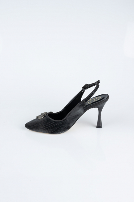 Party-Schuhe Laserschnitt Schwarz MJ4101