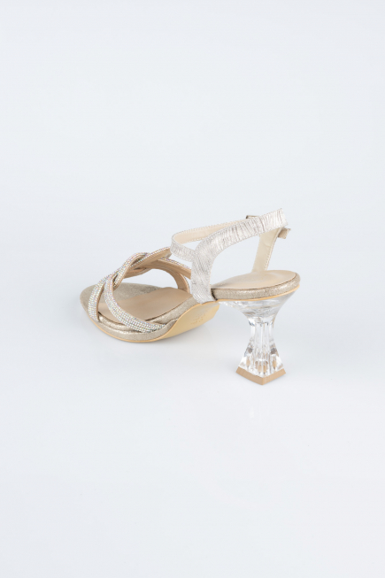 Party-Schuhe Steinbesetzt Gold MJ4104