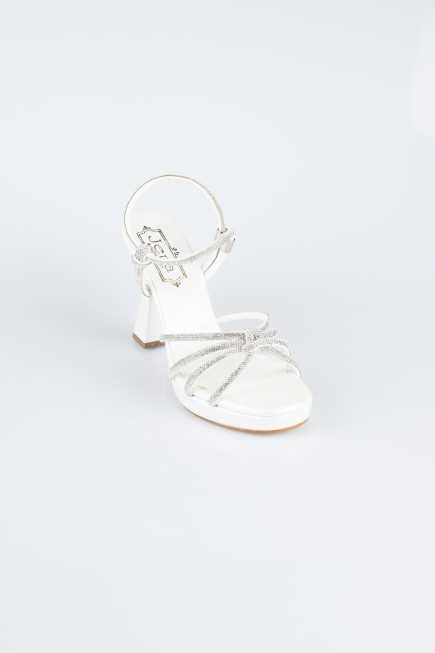 Party-Schuhe Steinbesetzt Weiß MJ4105