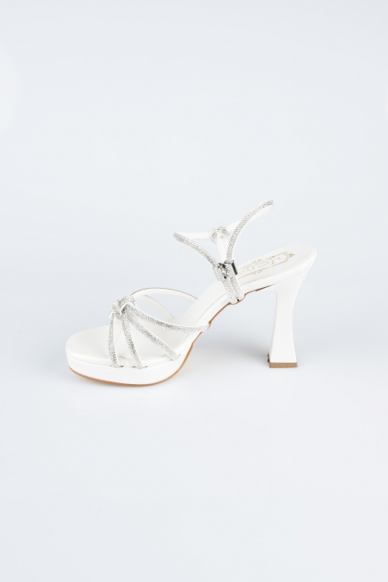 Party-Schuhe Steinbesetzt Weiß MJ4105