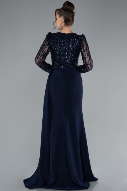 Abendkleid Lang Marineblau ABU4310