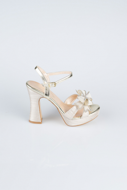 Party-Schuhe Laserschnitt Gold MJL2331