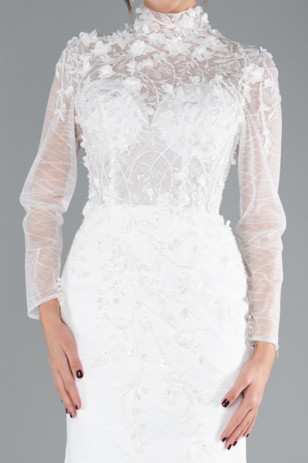 Hochzeitskleider Lang Weiß ABU4342