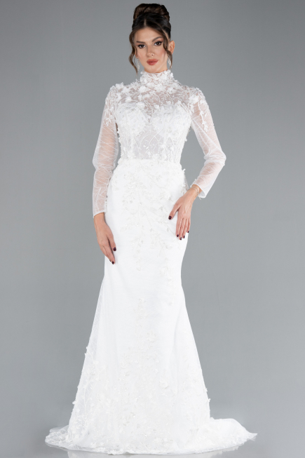 Hochzeitskleider Lang Weiß ABU4342