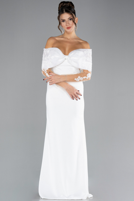 Abendkleid Lang Weiß ABU4343