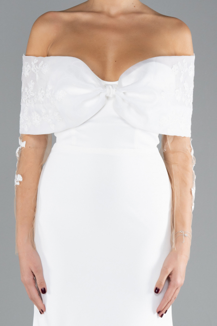 Abendkleid Lang Weiß ABU4343