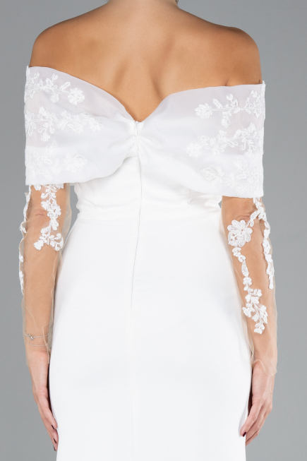 Abendkleid Lang Weiß ABU4343