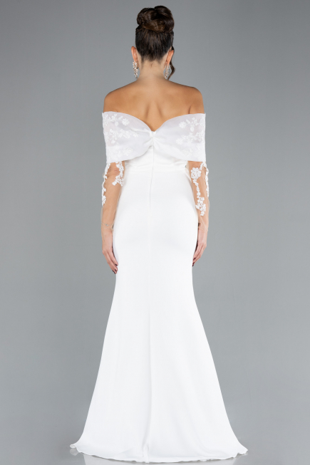 Abendkleid Lang Weiß ABU4343