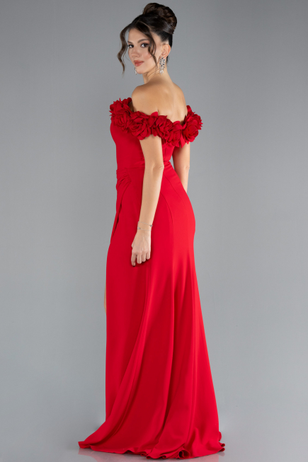 Abendkleid im Meerjungfrau-Stil Lang Rot ABU4335