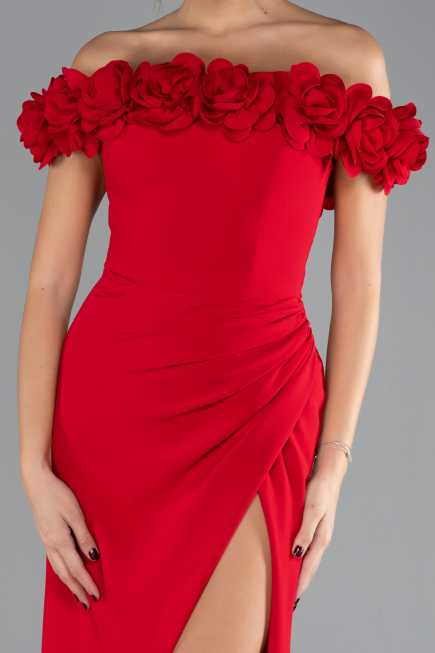 Abendkleid im Meerjungfrau-Stil Lang Rot ABU4335
