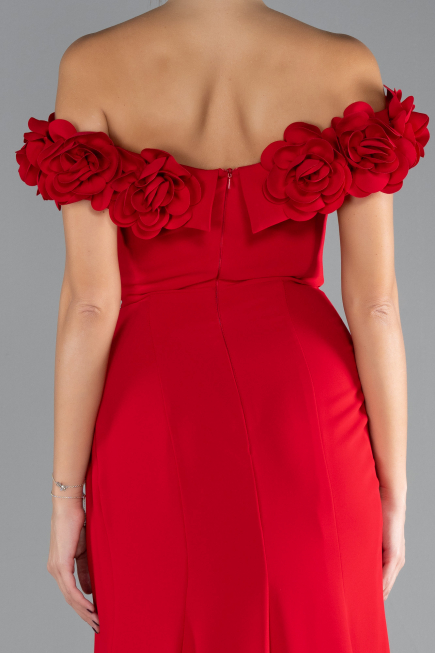 Abendkleid im Meerjungfrau-Stil Lang Rot ABU4335