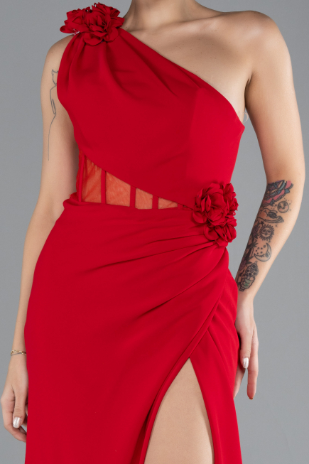 Abendkleid im Meerjungfrau-Stil Lang Rot ABU4381