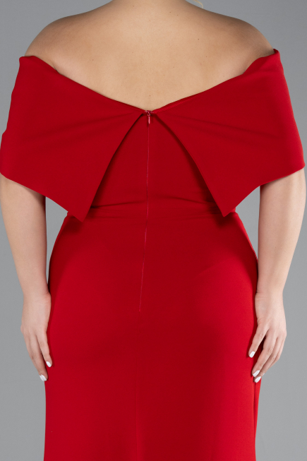Abendkleid in Übergröße Lang Rot ABU3945