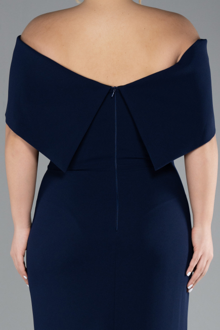 Abendkleid in Übergröße Lang Marineblau ABU3945