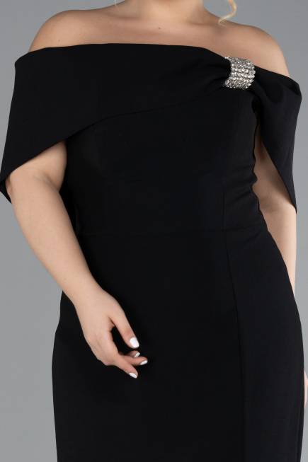 Abendkleid in Übergröße Lang Schwarz ABU3945
