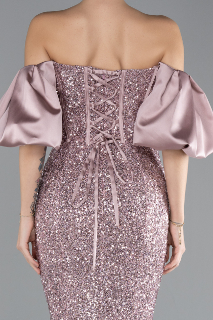 Puder Abendkleid Im Meerjungfrau-Stil Lang ABU4308