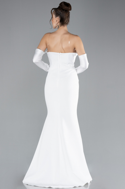 Abendkleid Lang Weiß ABU4398