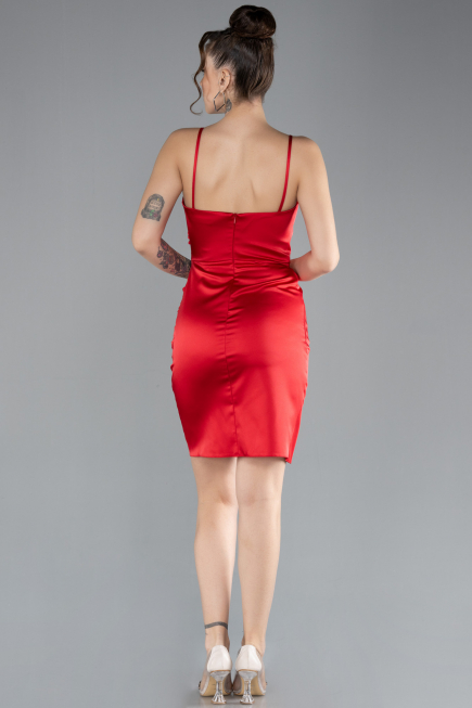 Partykleid Mini Satin Rot ABK2174