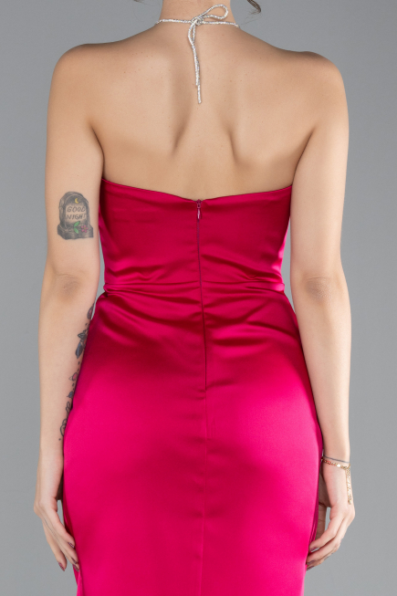 Partykleid Mini Satin Fuchsie ABK2175