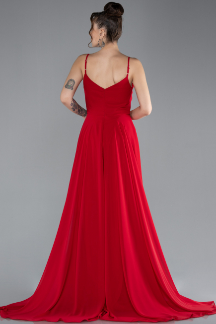 Abschlusskleid Lang Chiffon Rot ABU4412