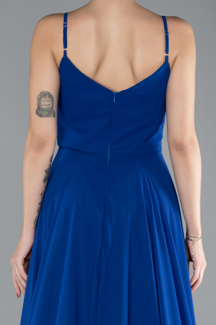 Abschlusskleid Lang Chiffon Sächsischblau ABU4412