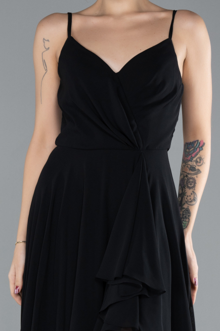 Abschlusskleid Lang Chiffon Schwarz ABU4412