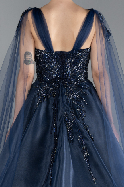 Designer Verlobungskleid Lang Marineblau ABU4432