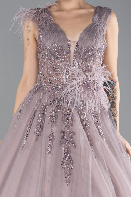Designer Abendkleid Lang Altrosa ABU4433