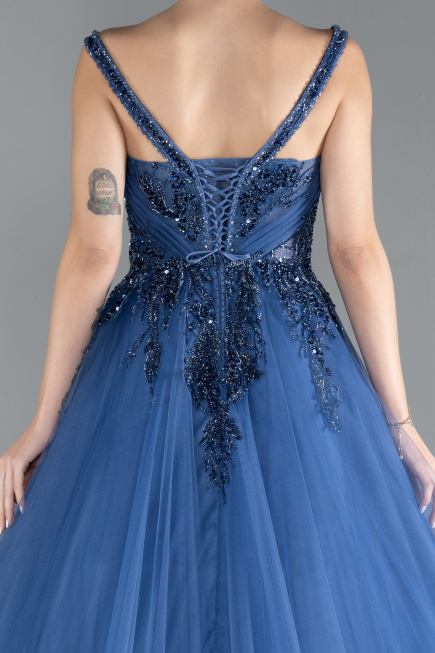 Designer Verlobungskleid Lang Indigo ABU4435