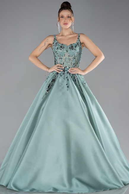 Designer Abendkleid Lang Minzgrün ABU4447