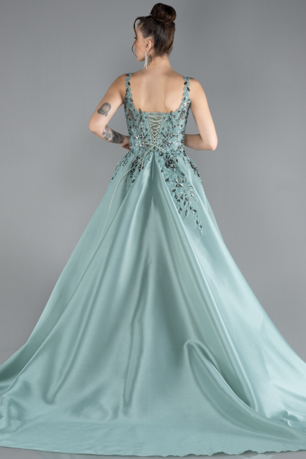 Designer Abendkleid Lang Minzgrün ABU4447