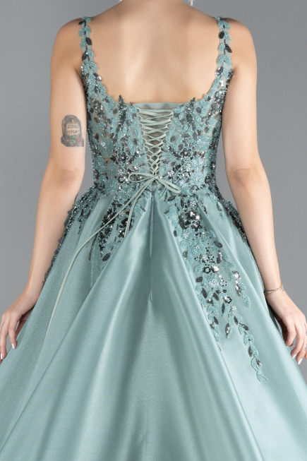 Designer Abendkleid Lang Minzgrün ABU4447