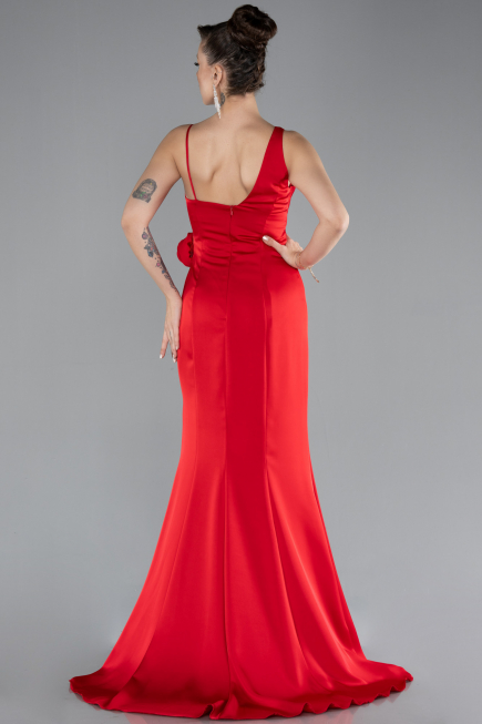 Abendkleid Lang Satin Rot ABU4498