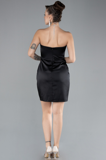 Partykleid Mini Satin Schwarz ABK2175