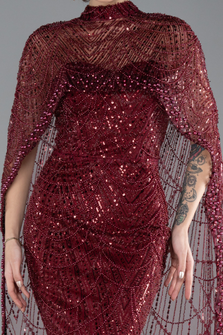 Abendkleid Lang Weinrot ABU4517
