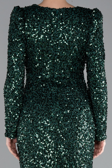 Smaragdgrün Abendkleid Schuppig Lang ABU4329