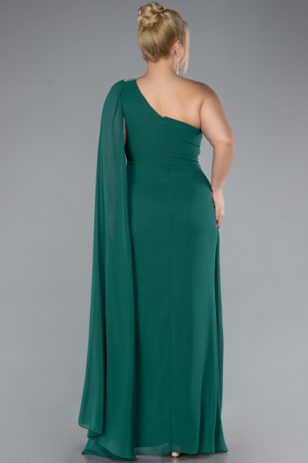 Kleider in Großen Größen Lang Chiffon Smaragdgrün ABU4407
