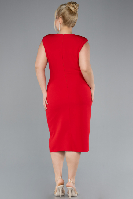Partykleid in Übergröße Midi Rot ABK2190