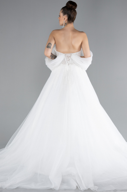 Hochzeitskleider Lang Weiß ABU4529