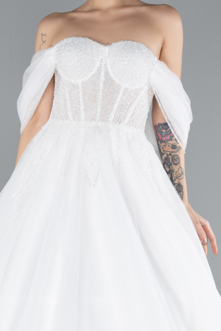 Hochzeitskleider Lang Weiß ABU4529