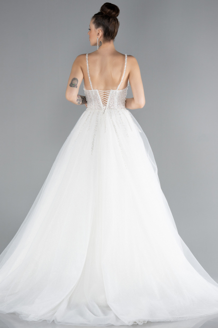 Hochzeitskleider Lang Weiß ABU4536