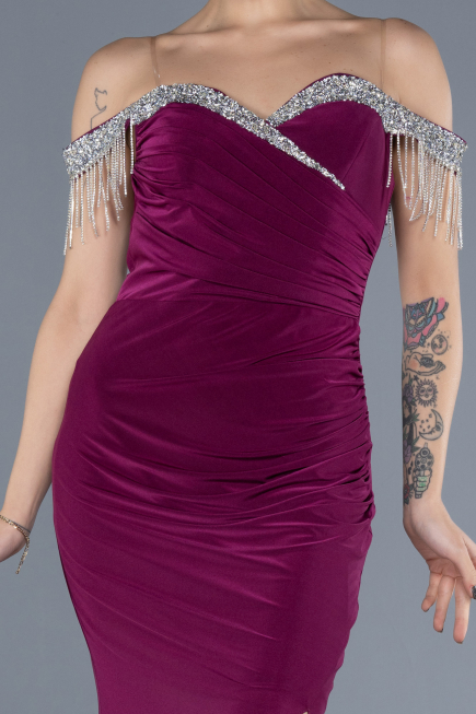 Abendkleid Lang Pflaume ABU4553