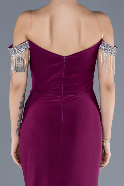 Abendkleid Lang Pflaume ABU4553
