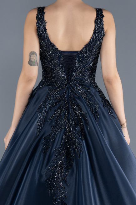 Designer Abendkleid Lang Marineblau ABU4551
