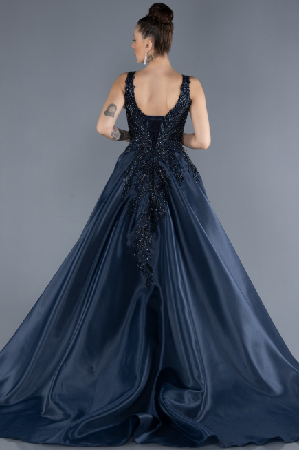 Designer Abendkleid Lang Marineblau ABU4551