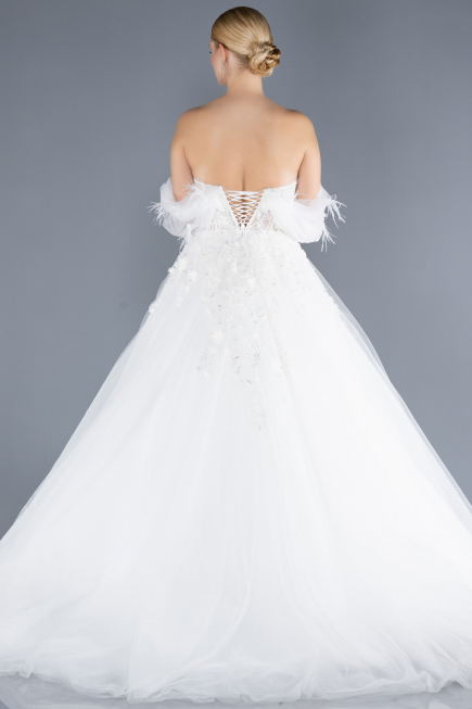 Hochzeitskleider Lang Weiß ABU4572
