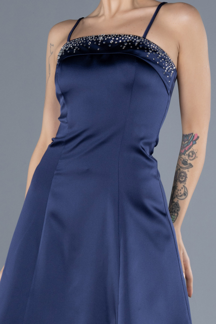 Partykleid Kurz Satin Marineblau ABK2225