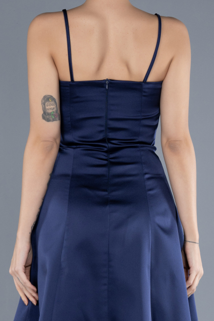 Partykleid Kurz Satin Marineblau ABK2225