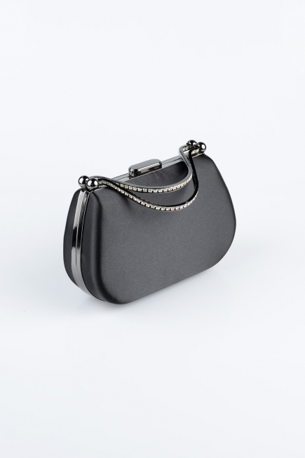 Abendtasche Satin Schwarz V746
